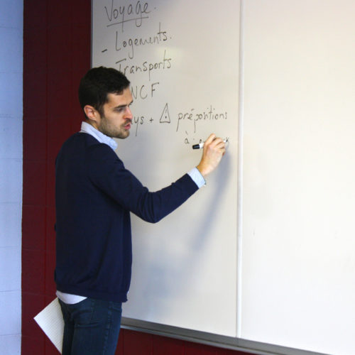 teacher at the blackboard
