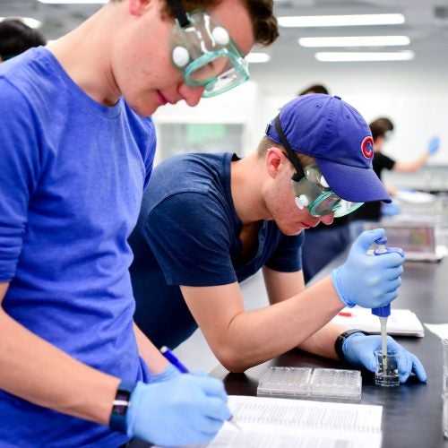 students in a lab